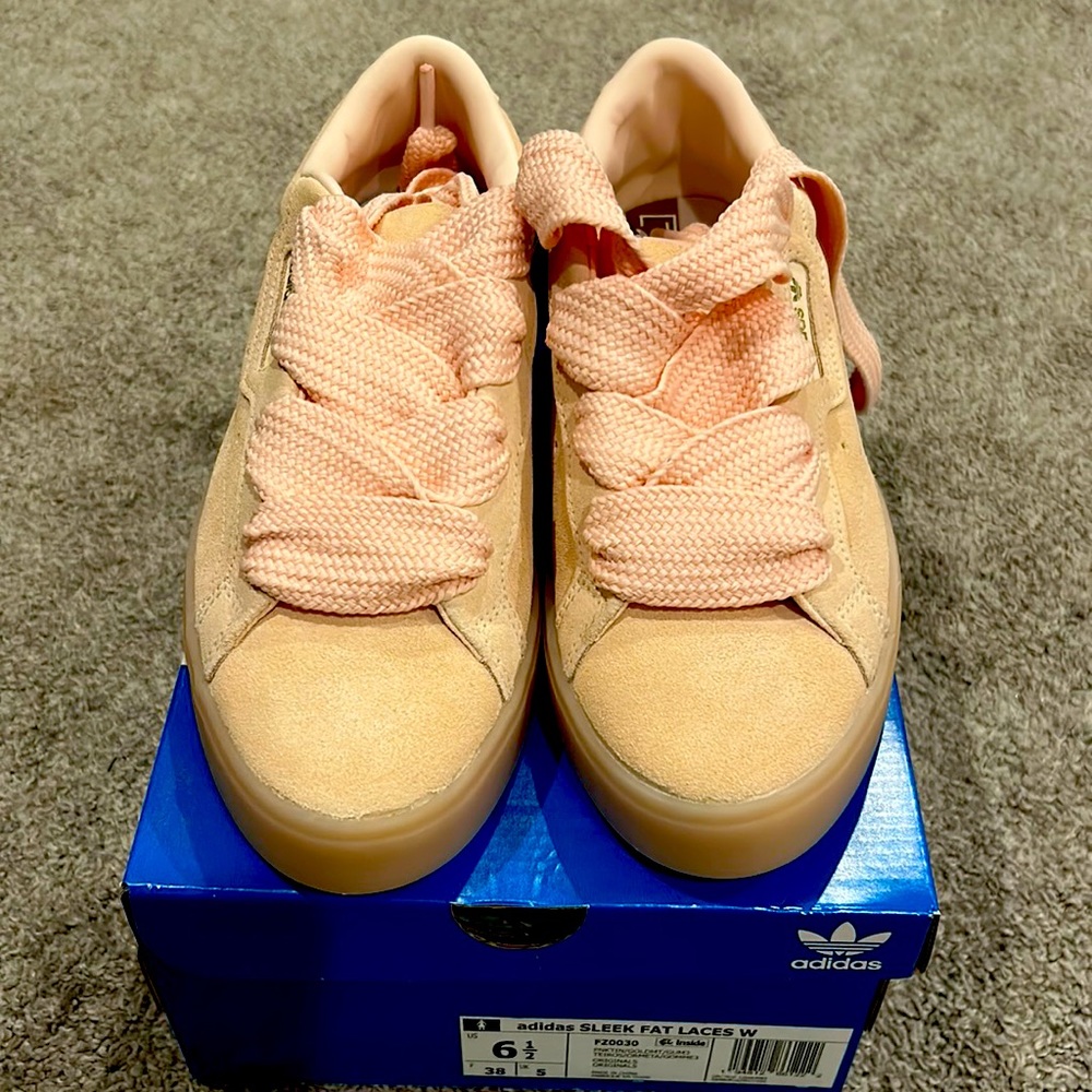 adidas Women's Pink Beige Suede Sneakers